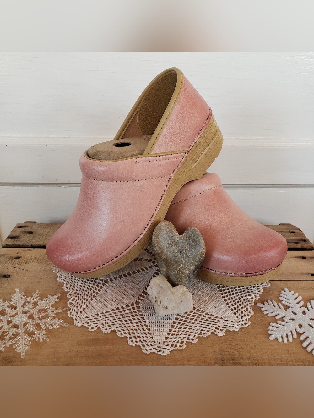 Rose Quartz Dansko Pro Honey Clog Pink Burnished Distressed Boho Cottage Prairie - Picture 3 of 14